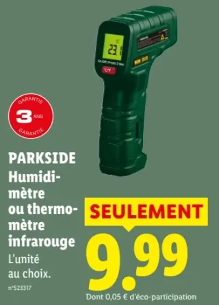 PARKSIDE Humidi-mètre ou thermo-mètre infrarouge