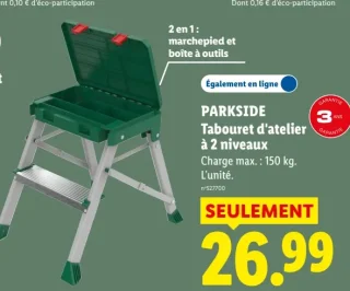PARKSIDE Tabouret d'atelier à 2 niveaux