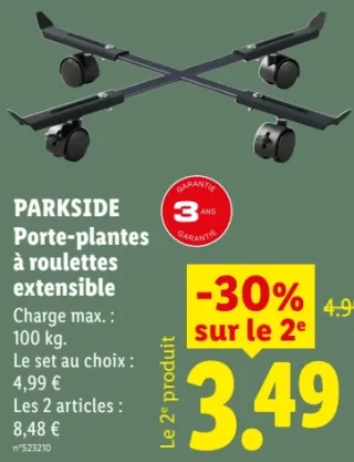 PARKSIDE Porte-plantes à roulettes extensible