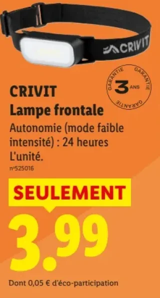 CRIVIT Lampe frontale
