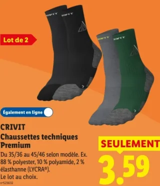 CRIVIT Chaussettes techniques Premium