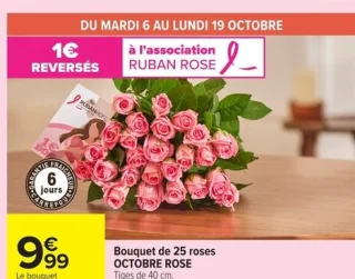 Bouquet de 25 roses OCTOBRE ROSE