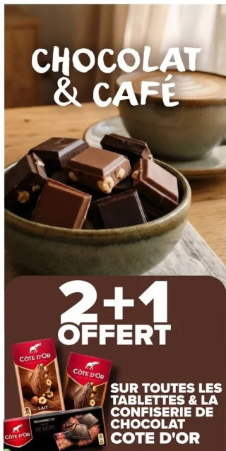 Tablettes et confiserie de chocolat Côte d'Or