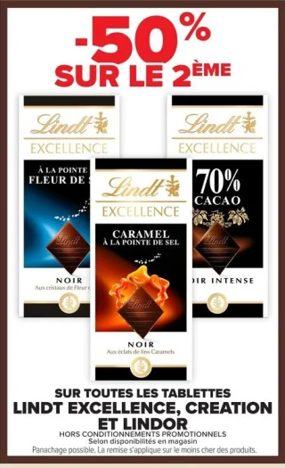 Tablettes Lindt Excellence, Creation et Lindor