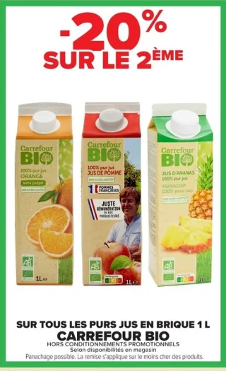 Purs jus en brique CARREFOUR BIO