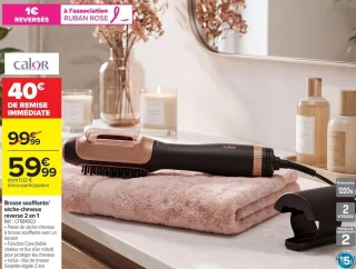 Brosse soufflante/sèche-cheveux reverso 2 en 1 Calor