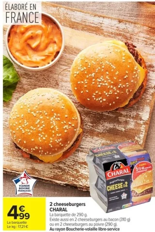 2 cheeseburgers CHARAL