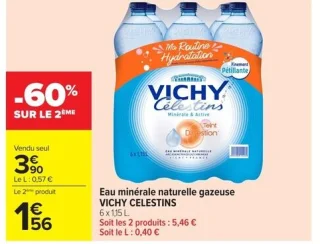 Eau minérale naturelle gazeuse Vichy Célestins