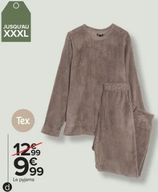 Pyjama velours homme Tex