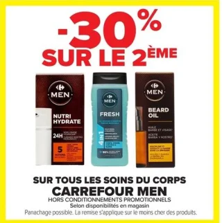 Gamme de soins du corps CARREFOUR MEN