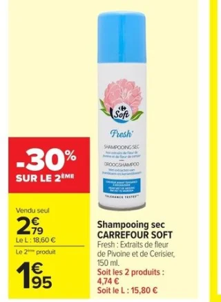 Shampooing sec CARREFOUR SOFT