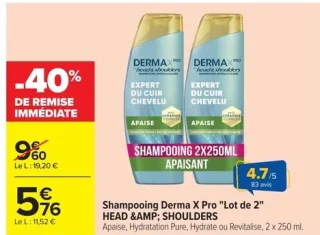 Shampooing Derma X Pro "Lot de 2" Head & Shoulders