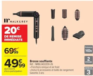 Brosse soufflante Nalk&Rey Réf. : NRBLHAS1200-26