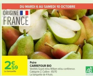 Poire CARREFOUR BIO