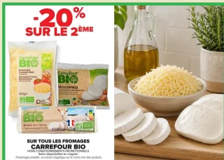 Sur tous les fromages Carrefour Bio