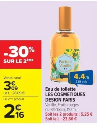 Eau de toilette Les Cosmétiques Design Paris