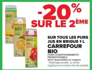 Tous les purs jus en brique 1 L CARREFOUR BIO