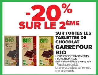 Toutes les tablettes de chocolat CARREFOUR BIO
