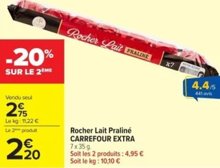 Rocher Lait Praliné CARREFOUR EXTRA