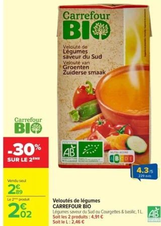 Veloutés de légumes CARREFOUR BIO