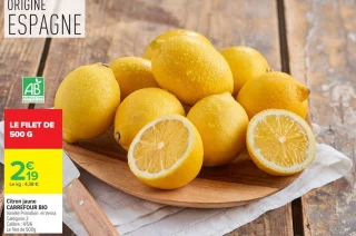 Citron jaune Carrefour Bio