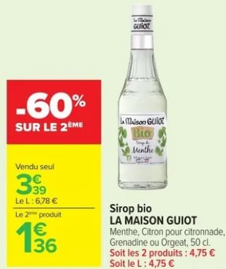 Sirop bio LA MAISON GUIOT