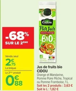 Jus de fruits bio CIDOU