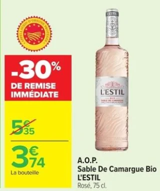 A.O.P. Sable De Camargue Bio L'ESTIL Rosé