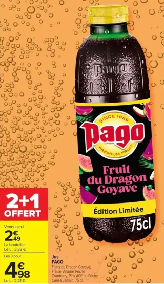 Jus Pago Fruit du Dragon Goyave