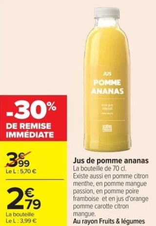 Jus de pomme ananas