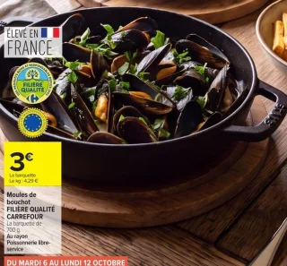 Moules de bouchot FILIÈRE QUALITÉ CARREFOUR