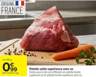 Palette salée supérieure avec os