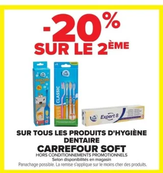 Produits d'hygiène dentaire Carrefour Soft