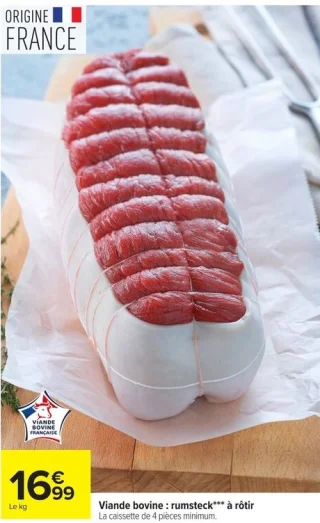 Viande bovine : rumsteck à rôtir