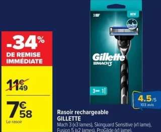 Gillette Rasoir rechargeable