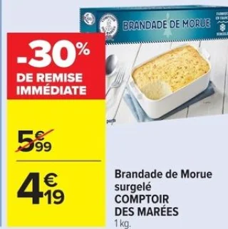 Brandade de Morue surgelé COMPTOIR DES MARÉES