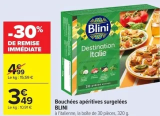 Bouchées apéritives surgelées BLINI à l'italienne