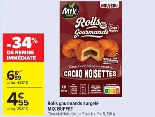 Rolls gourmands surgelé MIX BUFFET