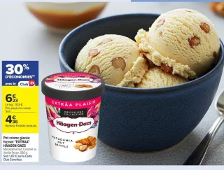 Pot crème glacée format "EXTRAA" HÄAGEN-DAZS