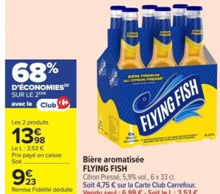 Bière aromatisée FLYING FISH Citron Pressé