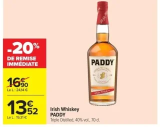 Irish Whiskey PADDY Triple Distilled