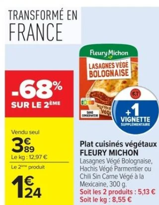 Plat cuisinés végétaux FLEURY MICHON