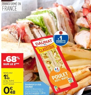 Sandwich Le club DAUNAT