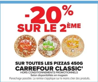 SUR TOUTES LES PIZZAS 450G CARREFOUR CLASSIC'