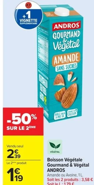 Boisson Végétale Gourmand & Végétal ANDROS