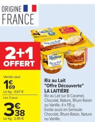 Riz au Lait "Offre Découverte" LA LAITIÈRE