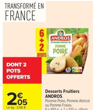 Desserts Fruitiers ANDROS
