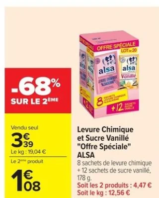 Levure Chimique et Sucre Vanillé "Offre Spéciale" ALSA