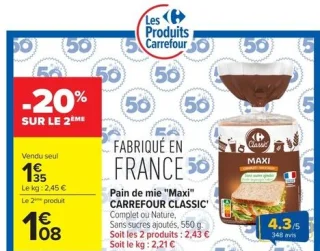Pain de mie "Maxi" CARREFOUR CLASSIC'