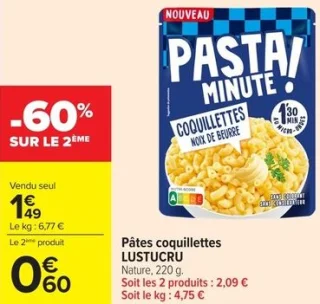 Pâtes coquillettes LUSTUCRU